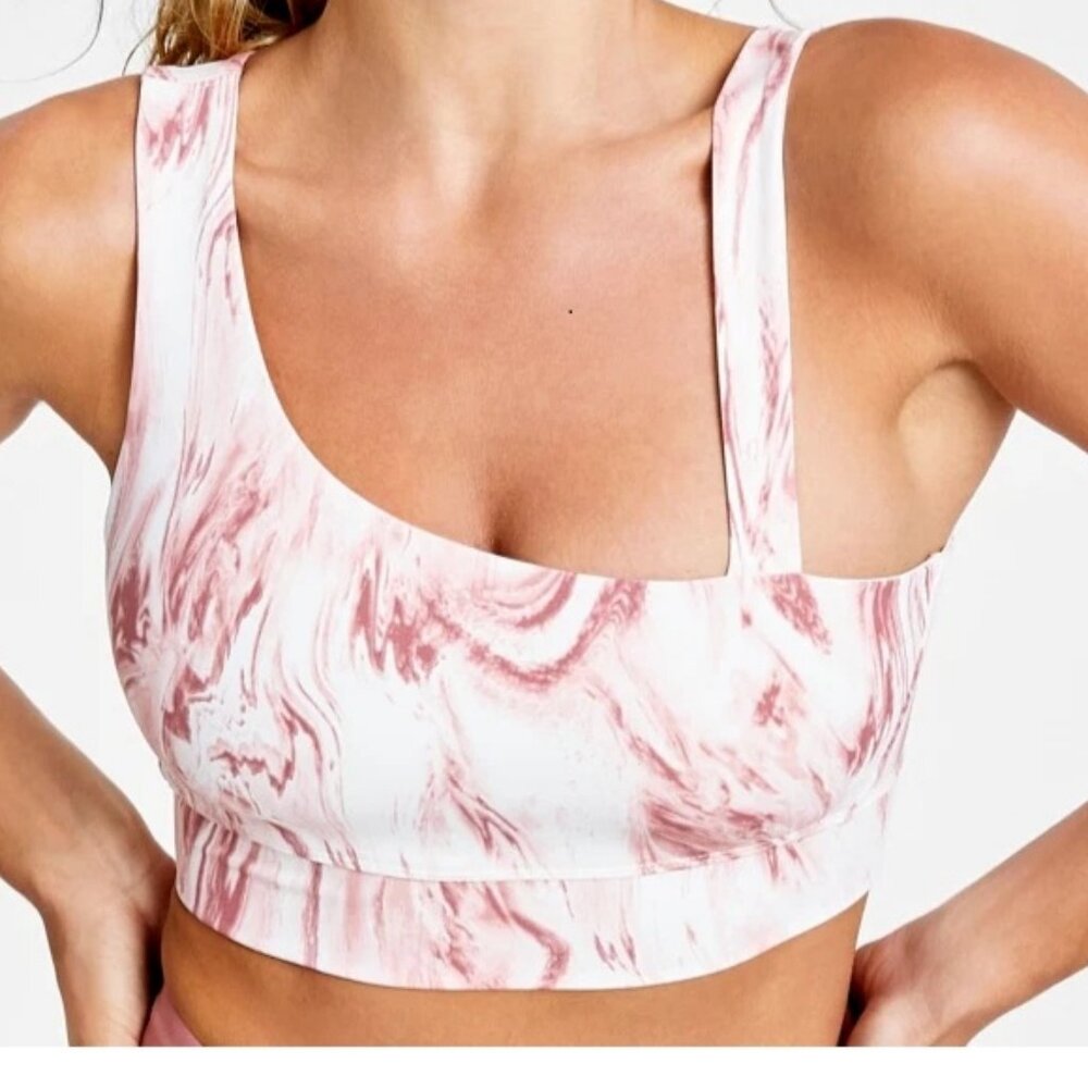 Jenni Women's Plus Size Style Not Size Asymmetric Lounge Bra, Marble Rose